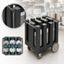 Thumbnail image #4 for Cambro DC575110 Black 6-Column Poker Chip Dish Caddy Cart with Vinyl Cover for 5-3/4-Inch Plates