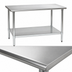 Thumbnail image #3 for BlendPort® Deluxe Series Flat Top Stainless Steel Work Table with Adjustable Galvanized Undershelf, 48 x 30 Inch
