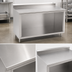 Thumbnail image #3 for John Boos 72-Inch x 30-Inch Stainless Steel Work Table with Open Front Cabinet Base and 5-Inch Backsplash