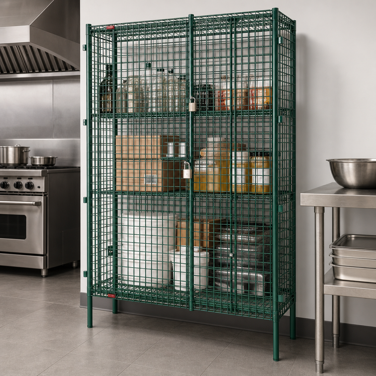 Product image #3 for EagleGard Stationary Open Wire Security Cage with Dual Padlock Doors, 33-1/4 W x 17-1/4 D x 67 H