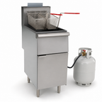 Thumbnail image #4 for General GFF3-40LP 3-Burner LP Gas Floor Fryer, 40 lb. Capacity, 90,000 BTU, Millivolt Controls, Stainless Steel Fry Pot