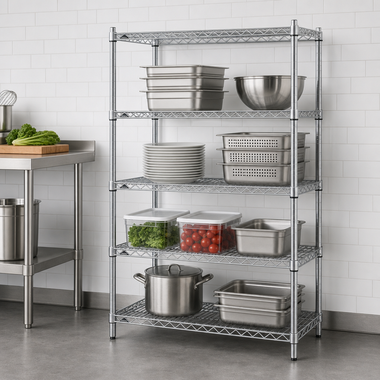 Product image #3 for Metro Super Erecta 24 in. x 24 in. x 63 in. Starter Wire Shelving Unit, 4 Shelves, Super Erecta Brite Zinc Finish