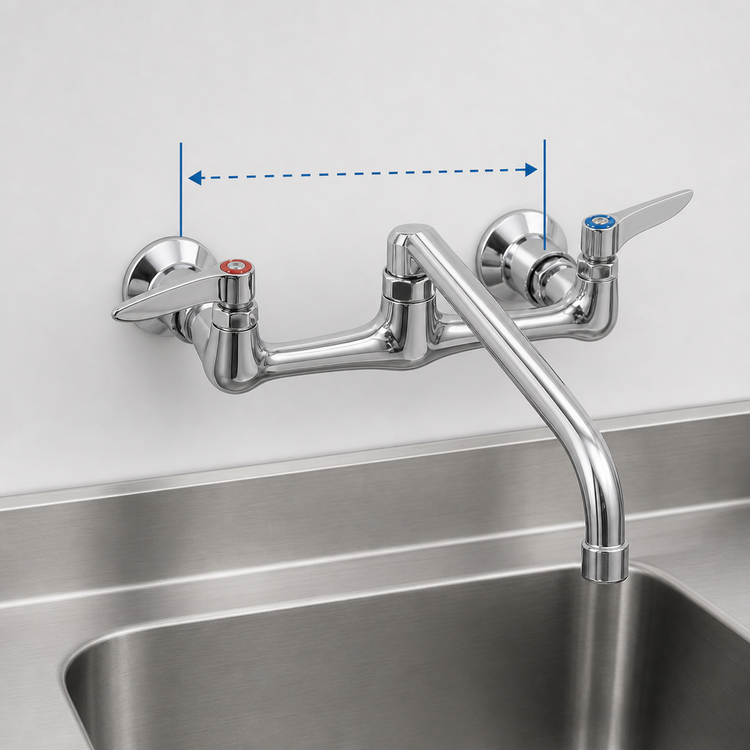 Product image #3 for Eagle Group Standard Splash-Mounted Faucet with 8-Inch Centers and 8-Inch Spout
