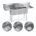 Thumbnail image #3 for BK Resources 3-Compartment Commercial Sink with Left and Right 24-Inch Drainboards, 108-Inch Wide