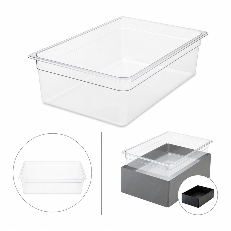 Product image #3 for Cal-Mil Rectangular Clear ABS Plastic Ice Housing Insert Pan Only, 18 x 26 x 6 Inches