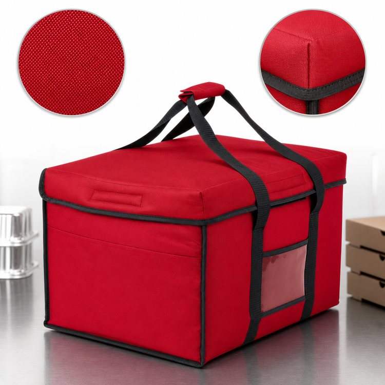 Product image #3 for Cambro GoBag Jumbo Insulated Delivery Bag with Velcro Lid and Ticket Pouch, 18 x 14 x 12 Inches, Red