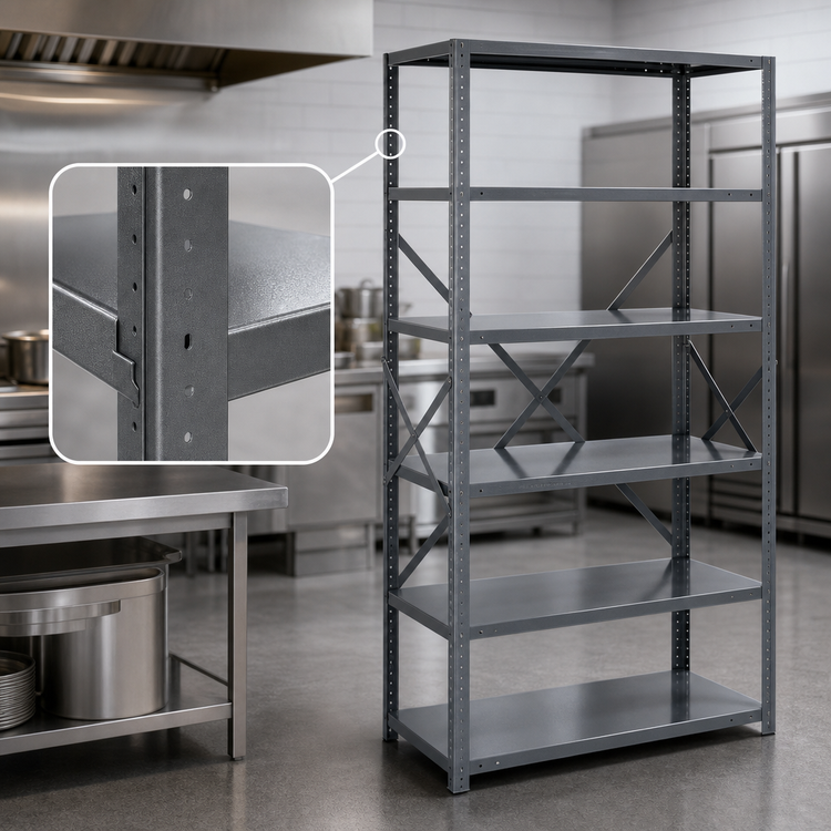 Product image #3 for Quantum IRONMAN 6-Shelf Open Steel Shelving Unit, 18 x 36 x 75 Inches