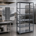 Thumbnail image #3 for Quantum IRONMAN 75-1836-6 6-Shelf Open Steel Shelving Unit, 18 x 36 x 75 Inches, 400 lb. Per Shelf