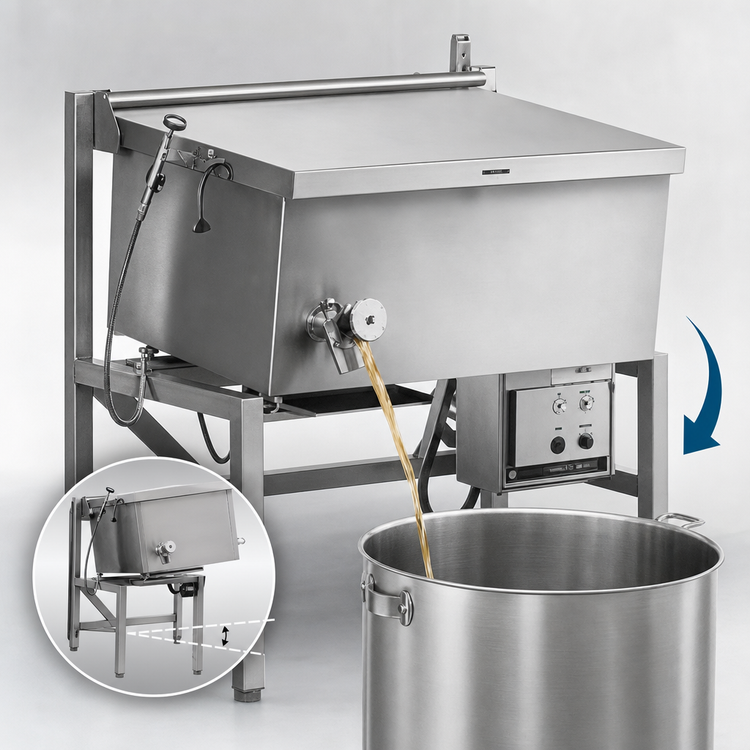 Product image #3 for Combi-Pan Electric Power-Tilt Braising Pan / Tilt Skillet, 15.2-Gallon Stainless Steel
