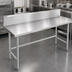 Thumbnail image #3 for Advance Tabco 144-Inch x 36-Inch 304 Stainless Steel Work Table with 10-Inch Backsplash and Galvanized Open Base