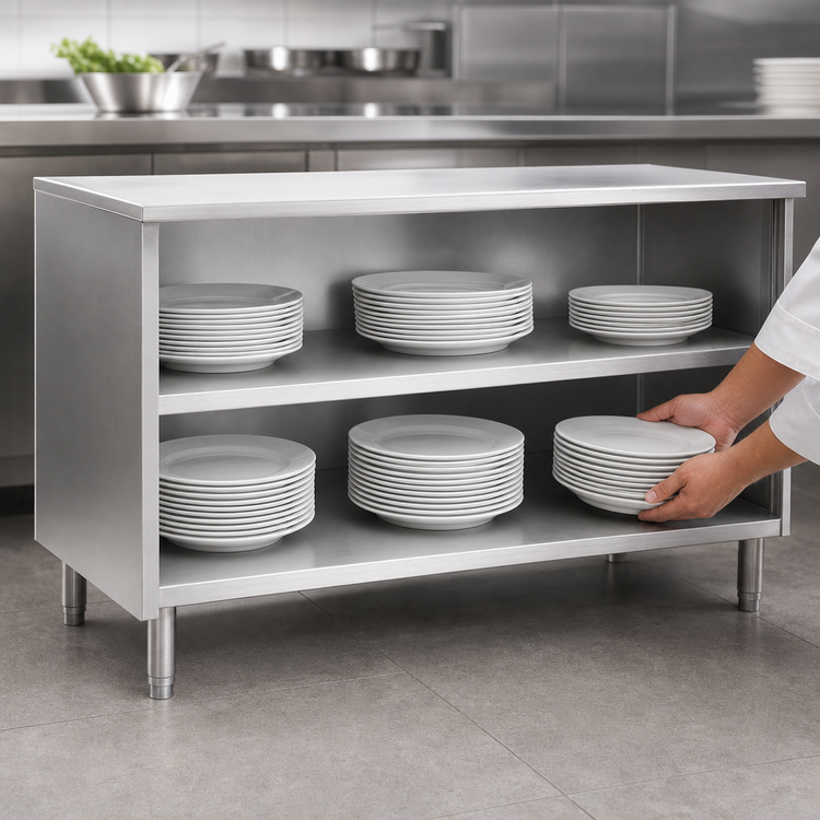 Product image #3 for Spec-Master Open Front Plate Cabinet with Stainless Steel Top, 60W x 18D Inches
