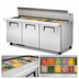Thumbnail image #3 for True 72-Inch Mega Top 3-Door Refrigerated Sandwich/Salad Prep Table with 18-Pan Rail