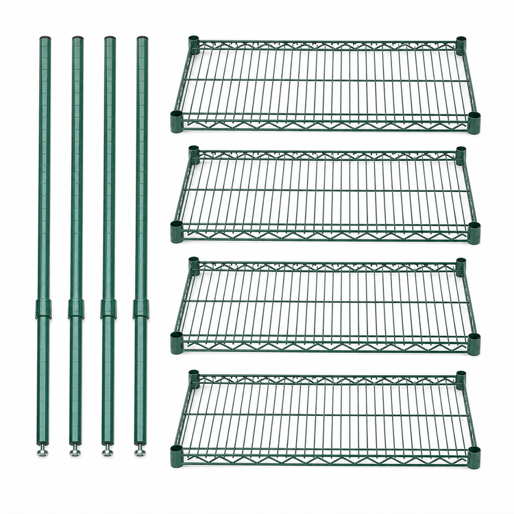 Product image #3 for Quantum 48" x 24" x 54" Stationary Wire Shelving Starter Kit with 4 Shelves and 4 Posts