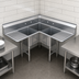 Thumbnail image #3 for Corner 3-Compartment Sink with Dual Drainboards, 63-Inch, 304 Stainless Steel