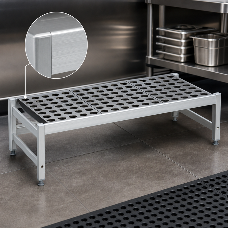 Product image #3 for Fermostock 59 x 18 x 12-Inch Aluminum Dunnage Rack with 600 lb. Shelf Capacity