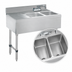 Thumbnail image #3 for Advance Tabco Underbar Basics 48-Inch 2-Compartment Stainless Steel Bar Sink Unit with Left Drainboard and Deck-Mount Faucet