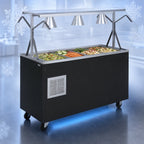 Thumbnail image #3 for Vollrath 2-Series Affordable Portable™ R3873760A Portable Refrigerated 4-Pan Cold Food Buffet Station with Breath Guard and Open Rear Base