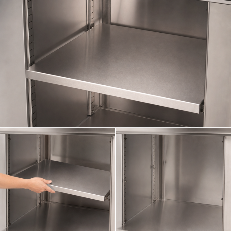 Product image #3 for BK Resources 30 x 30 Inch Optional Removable Stainless Steel Shelf for Cabinet Base Chef Tables