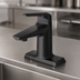 Thumbnail image #3 for T&S Brass LakeCrest Aesthetic 4-Inch Centerset Deck-Mount Single-Handle Escutcheon Faucet, Matte Black