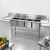 Thumbnail image #3 for Spec-Master 4-Compartment Coved Corner Commercial Sink with 36-Inch Left Drainboard, 14-Gauge Stainless Steel