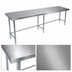 Thumbnail image #3 for BK Resources VTTOB-8424 Open Base Flat Top Stainless Steel Work Table with Galvanized Legs, 84 x 24 Inches