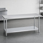 Thumbnail image #3 for Duke Manufacturing 316-24120 120-Inch x 24-Inch Stainless Steel Work Table, 16-Gauge 300-Series Top, Galvanized Undershelf