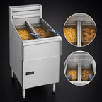 Thumbnail image #3 for Pitco Frialator (Middleby) Solstice SE14T Electric Floor-Model Commercial Deep Fryer with Split Frypot, Dual 20–25 lb Tanks, 17 kW