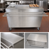 Thumbnail image #3 for BK Resources 60-Inch Stainless Steel Serving Counter with Hinged Door, Lock, and Drop Shelf