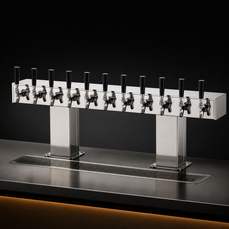 Product image #3 for Perlick Extra High 10-Faucet Tarnish-Free Brass Bridge Tee Draft Beer Tower