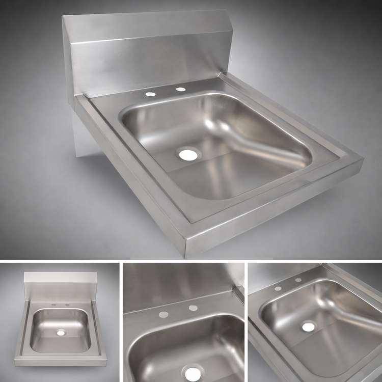 Product image #3 for BK Resources ADA Wall-Mount Hand Sink with 14 x 16 x 5 Inch Bowl and Deck Mount Faucet Holes