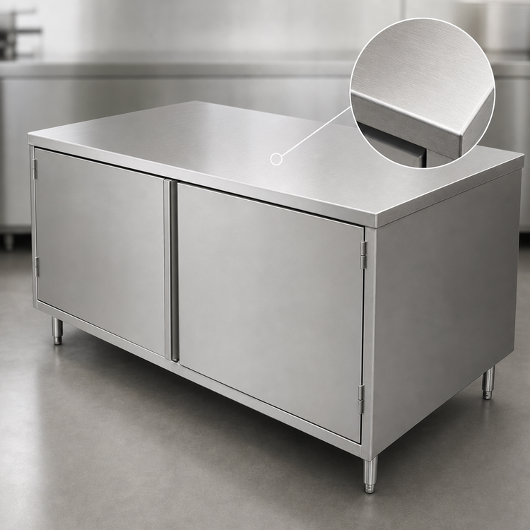 Product image #3 for BK Resources 72-Inch x 36-Inch Stainless Steel Chef Table Cabinet Base with Hinged Doors