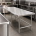 Thumbnail image #3 for Advance Tabco 120 Inch x 24 Inch Stainless Steel Work Table, 14 Gauge 304 Top, Open Base