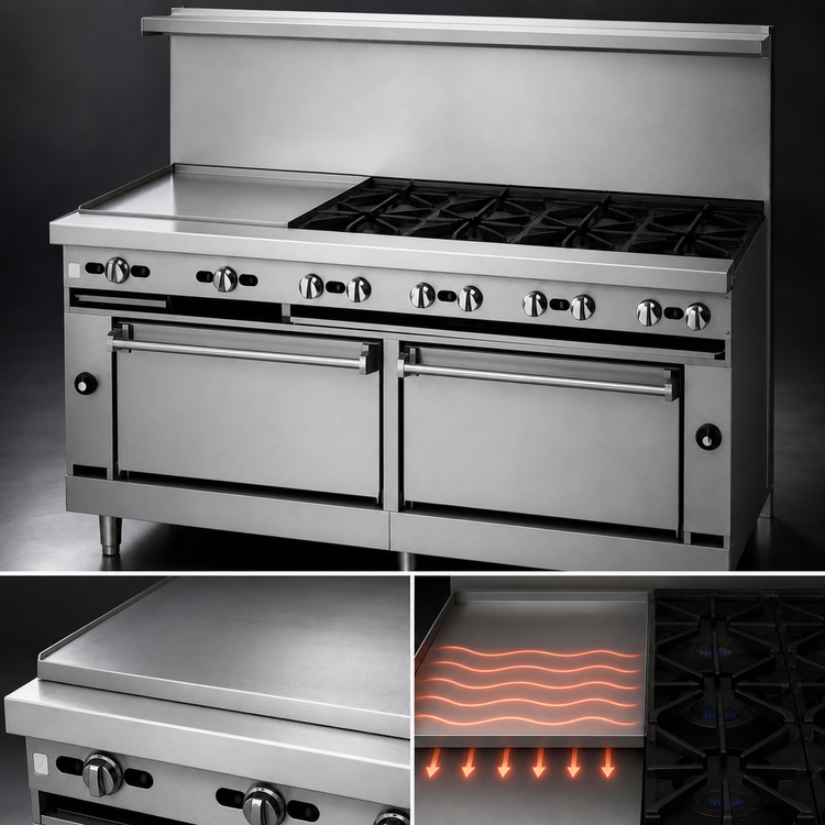 Product image #3 for Bistro 36-Inch Shallow-Depth Gas Range with Full-Width Griddle and Convection Oven