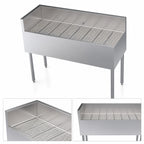 Thumbnail image #6 for Krowne Royal Series KR19-C48L Stainless Steel Freestanding Underbar Corner Drainboard, Left End Return, Open Base, 48 x 19 x 36-1/2 Inches