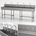 Thumbnail image #3 for Advance Tabco 100-Inch Wide Freestanding Multiwash Hand Wash Sink with 5 Faucets