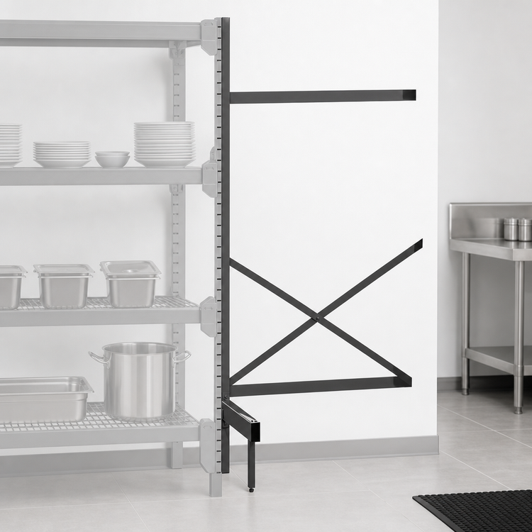 Product image #3 for Metro SmartLever 86-Inch High Epoxy-Coated Steel Add-On Cantilever Shelving Kit for 36 x 18 Shelves