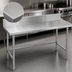 Thumbnail image #3 for Advance Tabco 72-Inch x 36-Inch 304 Stainless Steel Work Table with 10-Inch Backsplash and Open Base