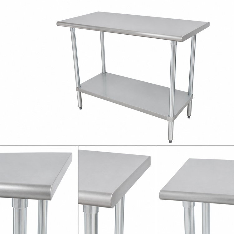 Product image #3 for Advance Tabco Special Value Series 30-Inch x 18-Inch Flat Top Stainless Steel Work Table with Adjustable Undershelf