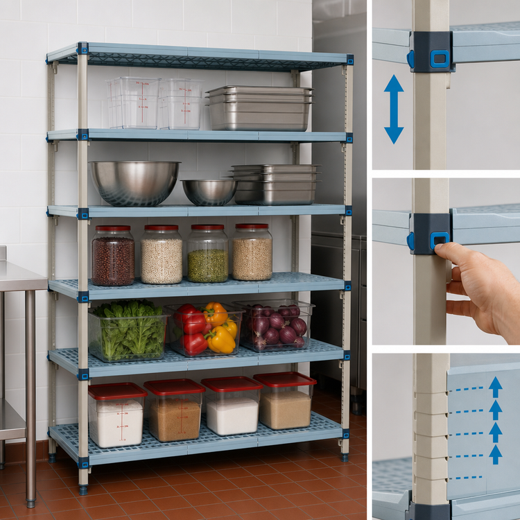 Product image #3 for MetroMax Q 5-Shelf Starter Shelving Unit, 48W x 24D x 74H, Polymer/Wire, Stationary