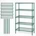 Thumbnail image #3 for Quantum Stationary Wire Shelving Starter Kit, 72W x 14D x 74H, 5 Shelves, Green Epoxy