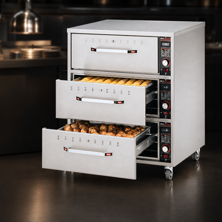 Product image #3 for Hatco HDW-3 Freestanding 3-Drawer Standard Width Warming Drawer