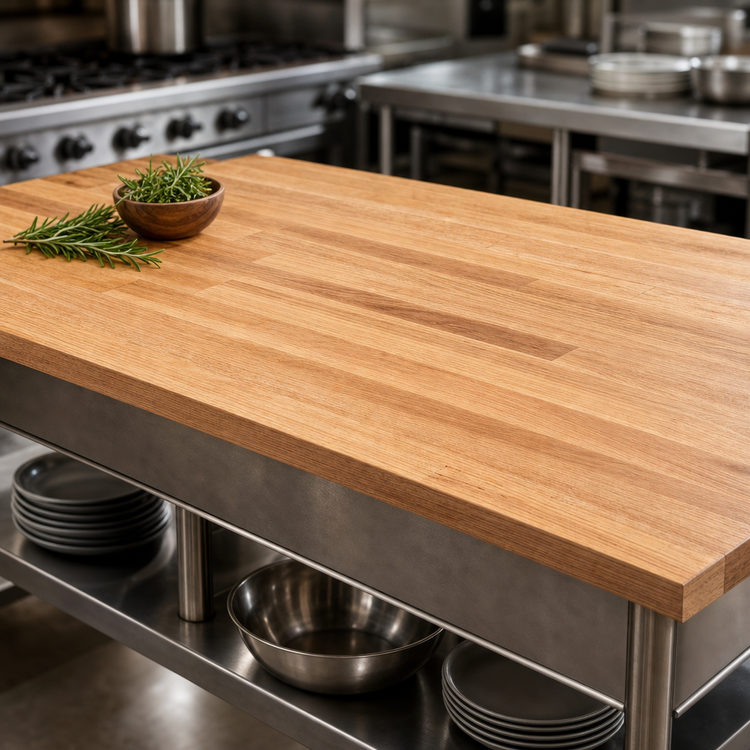 Product image #3 for 84-Inch x 32-Inch Appalachian Red Oak Blended Edge Grain Island Countertop