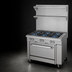 Thumbnail image #3 for Southbend Platinum 48-Inch Heavy Duty Gas Range with 8 Open Burners, Convection Oven Base and 12-Inch Right Cabinet