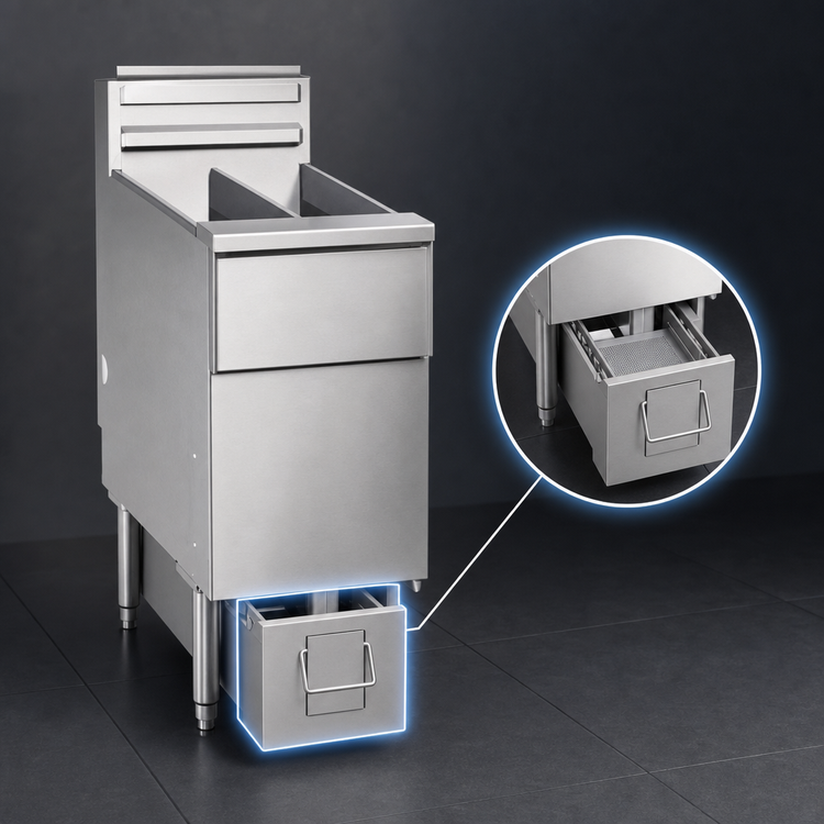 Product image #3 for Pitco Solstice Electric Single-Tank Floor Model Fryer with Built-In SoloFilter System, 40-50 lb Oil Capacity, 14 kW