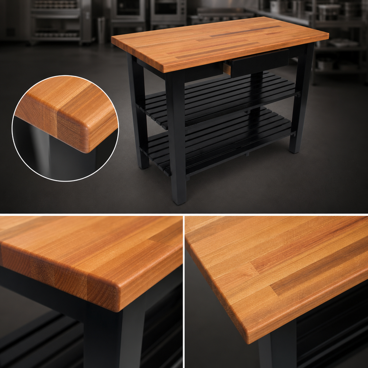 Product image #4 for John Boos Appalachian Red Oak Country Work Table with 1-1/2 Inch Edge Grain Top, 48 x 25 Inches