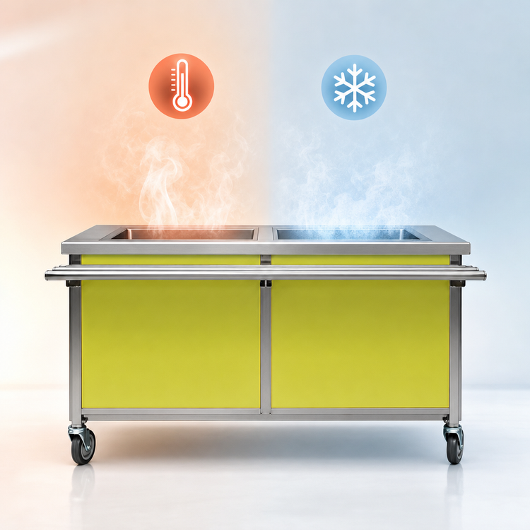 Product image #3 for Eagle Director's Choice DCS2-HCFU-A 36" Mobile Dual Temp Hot/Cold Food Table with 2 Wells