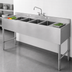 Thumbnail image #3 for 72-Inch 4-Compartment Stainless Steel Floor Model Deli Sink with Dual Drainboards and Faucet