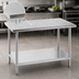 Thumbnail image #3 for Advance Tabco 72-Inch x 24-Inch 304 Stainless Steel Flat Top Work Table with Adjustable Undershelf