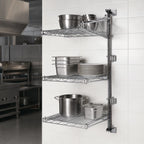Thumbnail image #3 for Metro Super Erecta SW25C 3-Tier Chrome-Plated Post-Type Wall-Mount End Unit for 14-Inch-Deep Shelves