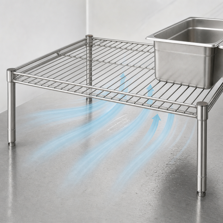 Product image #3 for Metro Super Erecta Stainless Steel Open Wire Dunnage Rack Platform, 24 x 18 Inches